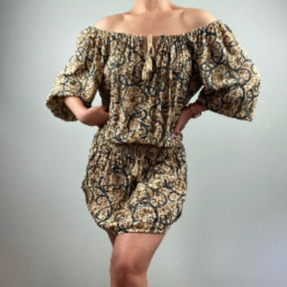 RALPH LAUREN Denim & Supply Boho Mini Dress Paisley Floral Size S